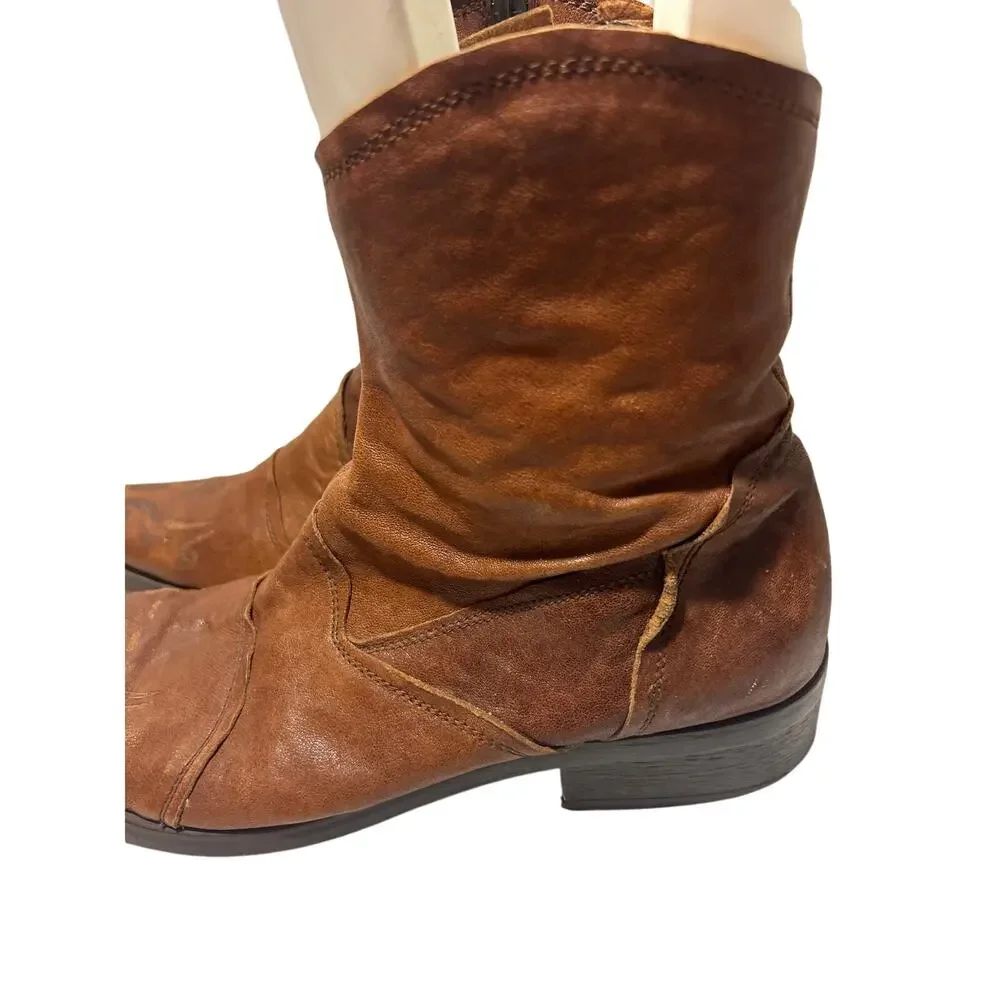 Z Club Western Boho Faux Leather Half Boots, Brown Mens 8